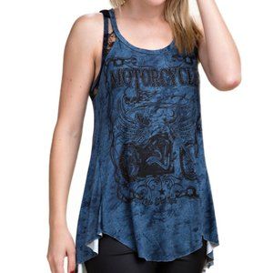 NWT Women's Vocal Tank w/Lace/Motorcycle/Bling